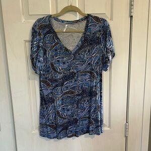 Cathy Blue Vneck Top size XL